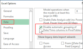 stop pivot table date grouping excel