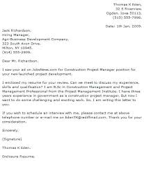 Cover Letter Program Manager Construction Manager Cover Letter