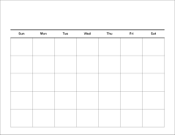 Blank Calendar Template Printable At Fill In Calendar Template
