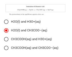 ethanoic acid ch cooh aq h2o l