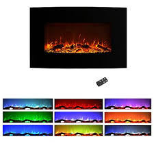 Curved Color Changing Fireplace Wall