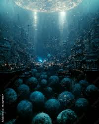 alien metropolis in sea abyss sci fi