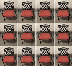 Outdoor Dining Chair Set Of 12 Aluminum