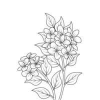 flower clipart black and white vector