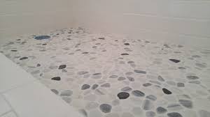 gray pebble tile floor bathroom ideas