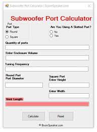 subwoofer port calculator easily