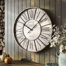 24 In Large Metal Wall Clock Rustic