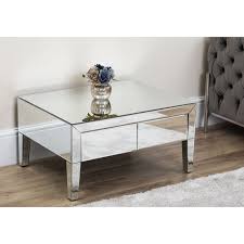 Mirrored Angled Coffee Table Abreo Home