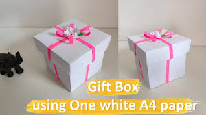 gift box with one white a4 paper