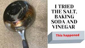 pan with salt baking soda and vinegar