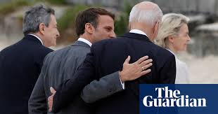 President joe biden on saturday at the g7 gathering of wealthy democracies in england, before it's a tactical shift for macron, adopting a more collective approach. Emmanuel Macron And Joe Biden Share A Moment After G7 Leaders Photo Video World News The Guardian