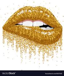 glitter gold sparkles lips royalty free