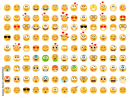 emoticons yellow set smiling and sad
