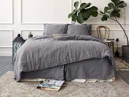 charcoal grey linen comforter cover