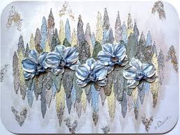 3d flower wall sculpture with blue