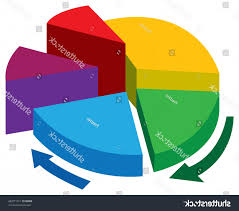 Vector Illustration Pie Chart Five Colors Handandbeak