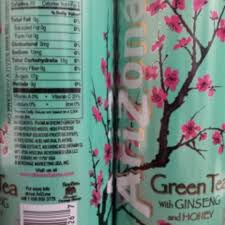 arizona beverage green tea with ginseng
