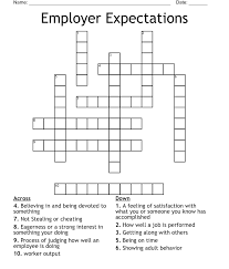 employer expectations crossword wordmint