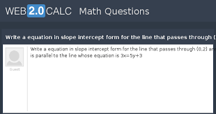 equation in slope intercept form