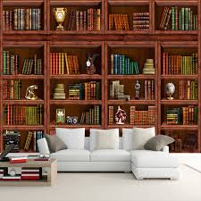 Custom Photo Wallpaper 3d Stereo Bookshelf Mural Living Room Library