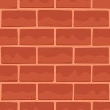 Cartoon Brick Wall Of Red Color Castle