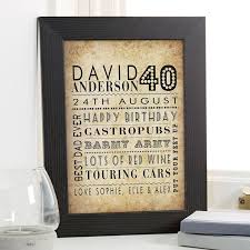 40th birthday men s personalised age