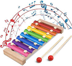 xylophone with wooden mallets for