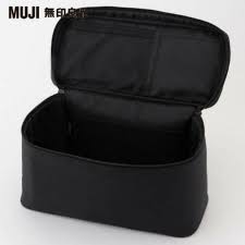 全新正品日本muji 無印良品尼龍化妝箱黑色