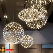 Modern Round Spark Ball Chandelier Firework Pendant Lamp Led Ceiling Lighting 69 99 Picclick