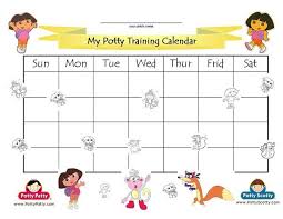 Dora The Explorer Potty Training Calendar Color Potty