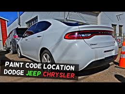 Paint Code Location Dodge Chrysler Jeep