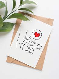 Tooty Booty Valentine Card for Him Funny Romantic Card for - Etsy