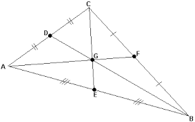 O ponto G é o Baricentro do triângulo ABC