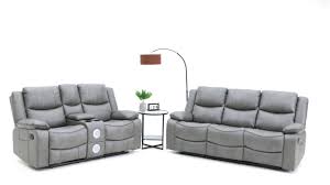 seat luxury leather recliner sofa set