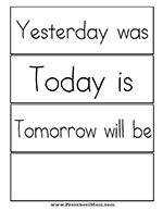 These flashcards and posters can be used in the morning while singing a days of the week song. Preschool Calendar Printables Preschool Mom