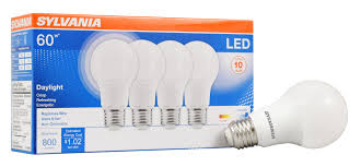 Sylvania Led Light Bulb A19 8 5w 60w Equivalent Daylight 5000k 4 Pack Walmart Com Walmart Com