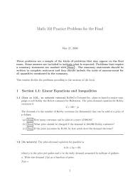 Math 103 Practice Problems For The