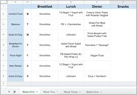 this monthly meal planner template will