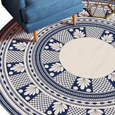 round crystal velvet rug multicolor ethnic style printed carpet stylish and personality for bedroom