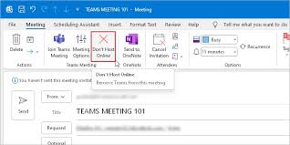 how to remove teams meeting on outlook