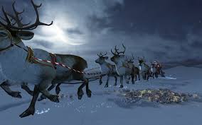 Santa claus and christmas reindeer. 19 Christmas Reindeer Wallpapers Hd On Wallpapersafari
