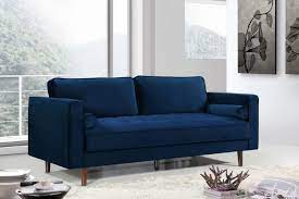 Meridian Furniture Emily Navy Velvet Sofa