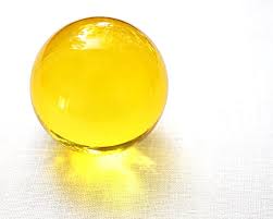 huge glass ball 39mm large yellow