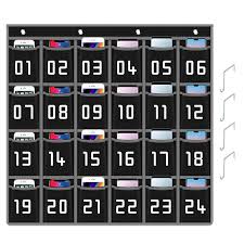 Eamay 24 Numbered Classroom Pocket Charts For Cell Phones