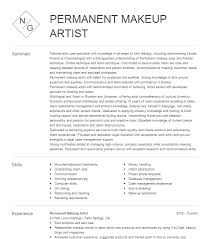 permanent makeup artist resume exle