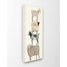 Give your farmhouse or cozy cabin in the meadow some delightful country charm with sepia farm animals canvas wall decor! The Stupell Home Decor Collection 10 In X 24 In Fun Stacked Sheep And Goats Farm Animals By Artist Victoria Borges Canvas Wall Art Aap 231 Cn 10x24 The Home Depot