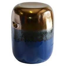 Ceramic Stool Pill Bronze Blue So