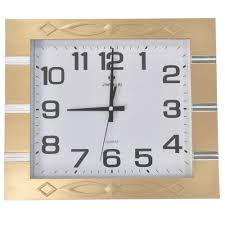 35 Rectangle Wall Clock Gold Frame