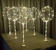 6pc Led Clear Balloons For Table Tops