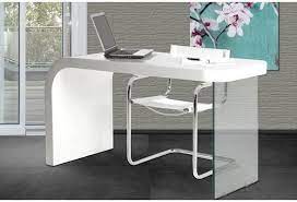 This is a high gloss computer desk and this is for those home office workers who have lack of space in their houses. Optic Design Desk White High Gloss Glass Home Office Table Office Desks Home Office Table Desk Modern Design Office Desk